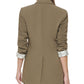 Calvin Klein Women's Lux One Button 3/4 Sleeve Blazer Green Size 8 Petite