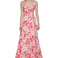 Calvin Klein Women's Floral Strappy Back Gown Pink Size 6