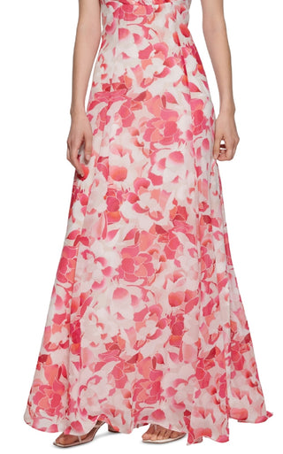 Calvin Klein Women's Floral Strappy Back Gown Pink Size 4