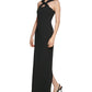 Calvin Klein Women's Scuba Crepe Knot Front Gown Black Size 16
