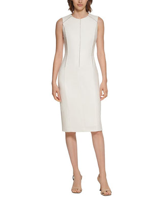 Calvin Klein Women's Embellished Sheath Dress White Size 6