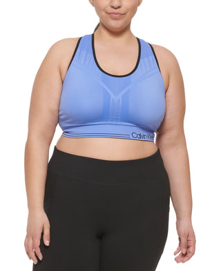 Calvin Klein Women's Reversible Medium Impact Sports Bra Purple Size 3X