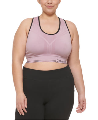 Calvin Klein Women's Reversible Medium Impact Sports Bra Brown Size 3X