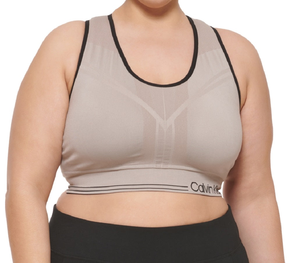 Calvin Klein Women's Reversible Medium Impact Sports Bra Brown Size 3X