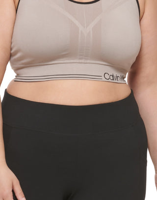 Calvin Klein Women's Moisture Wicking Reversible Sports Bra Brown Size 1X