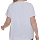 Calvin Klein Women's Triple Logo T Shirt White Size 1X