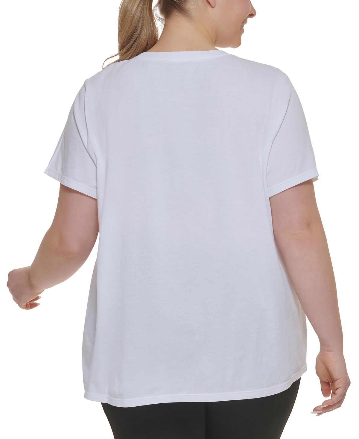 Calvin Klein Women's Triple Logo T Shirt White Size 1X