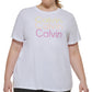 Calvin Klein Women's Triple Logo T Shirt White Size 1X