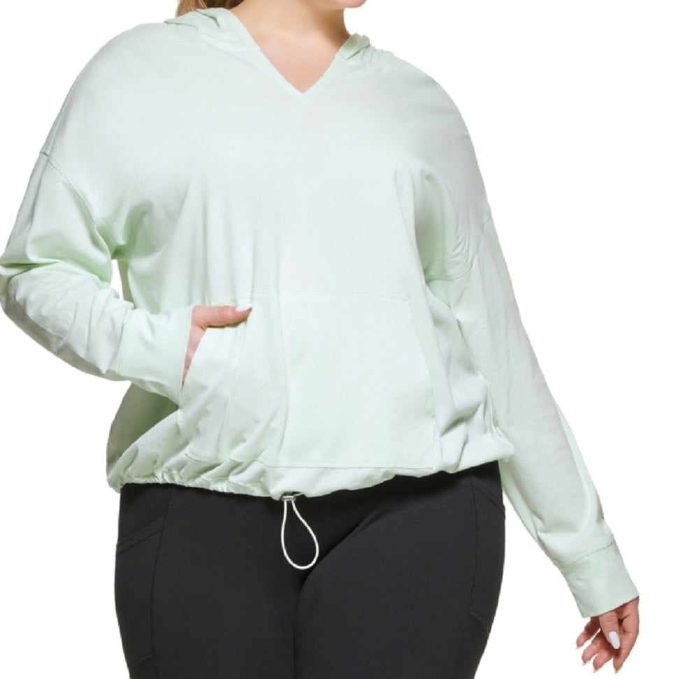 Calvin Klein Women's Hooded T-Shirt Green Size 2X