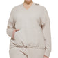 Calvin Klein Women's Performance Plus Hooded T-Shirt Beige Size 2X