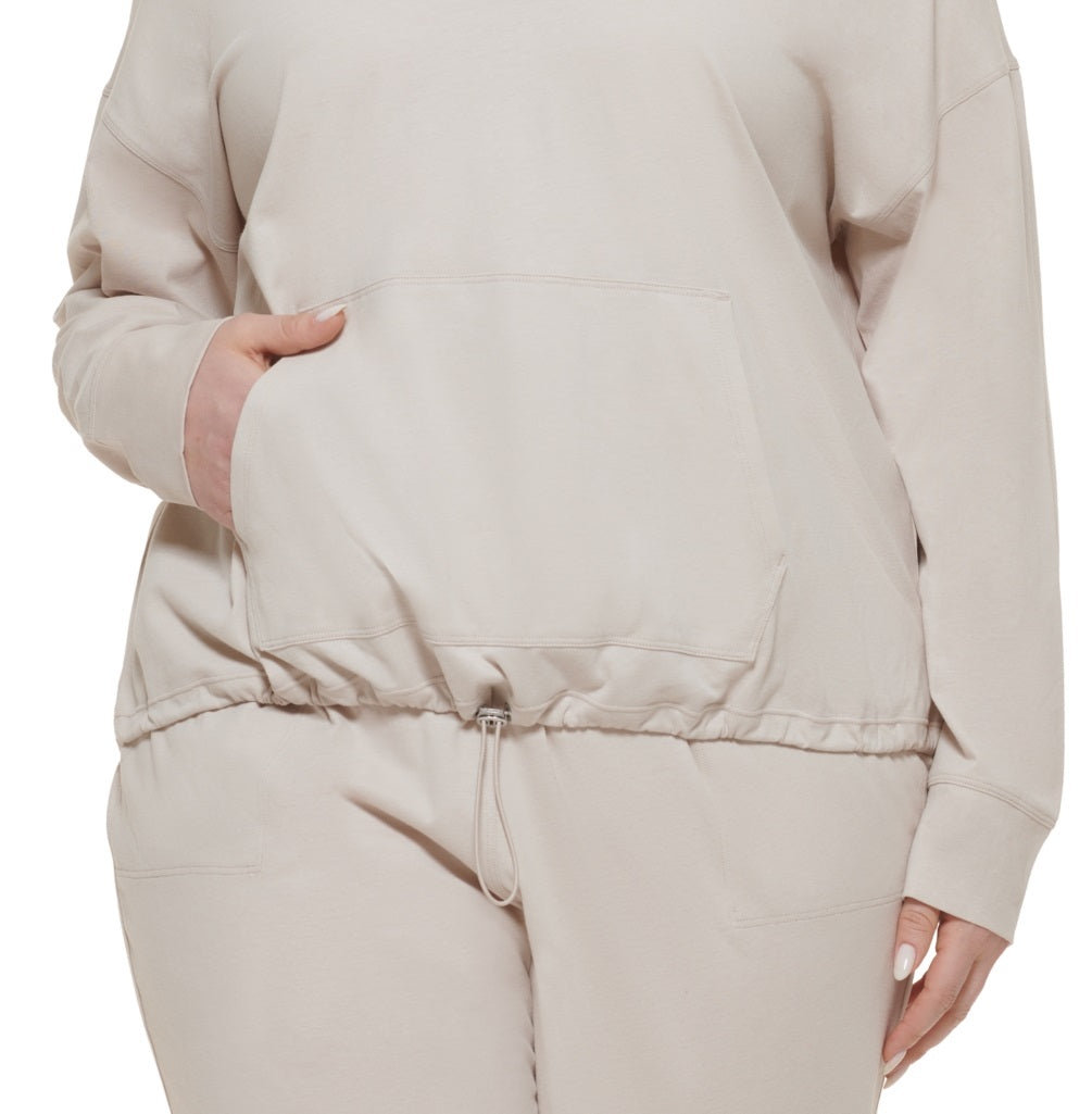 Calvin Klein Women's Hooded T-Shirt Brown Size 1X