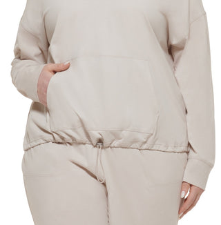 Calvin Klein Women's Hooded T-Shirt Brown Size 1X