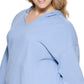 Calvin Klein Women's Hooded T Shirt Blue Size 1X