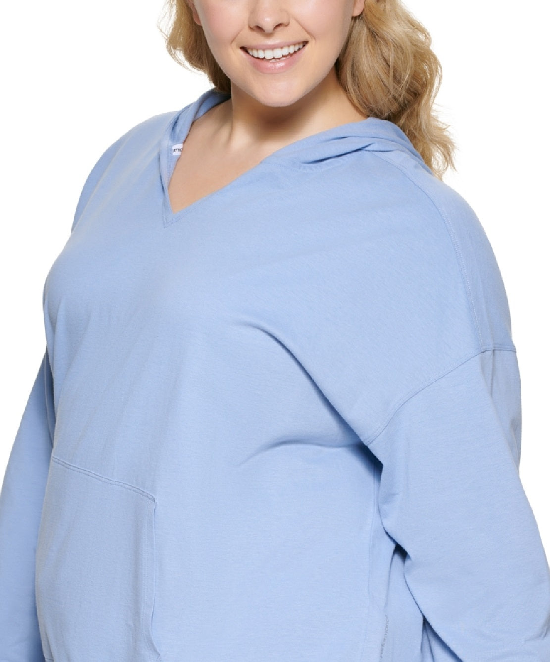 Calvin Klein Women's Hooded T Shirt Blue Size 1X