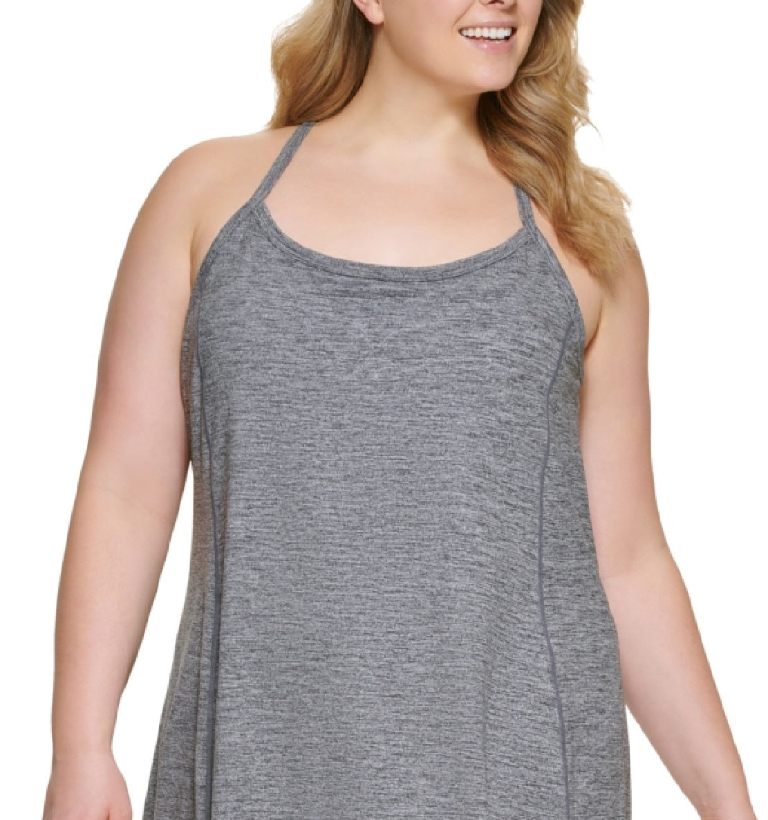 Calvin Klein Women's Space Dyed Strappy Tank Dress Black Size 1X