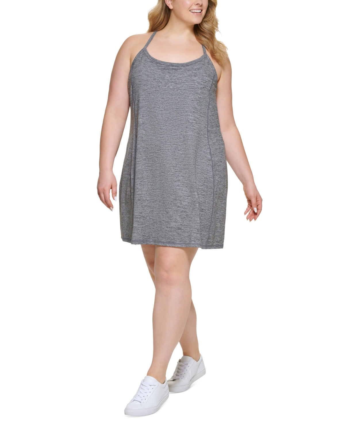 Calvin Klein Women's Space Dyed Strappy Tank Dress Black Size 1X