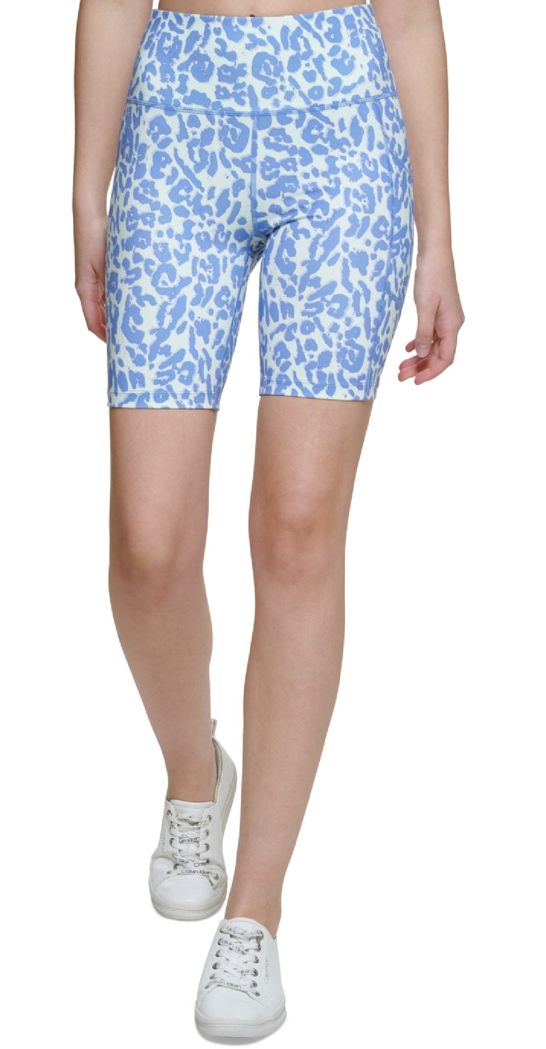Calvin Klein Women's Printed High Waist Bike Shorts Purple Size Medium