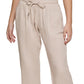 Calvin Klein Women's Cotton Crepe Straight Fit Pants Brown Size Petite Large
