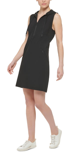 Calvin Klein Women's Hooded Sneaker Dress Black Size Small
