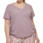 Calvin Klein Women's Ruched T Shirt Brown Size 2X