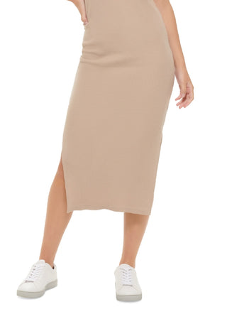 Calvin Klein Women's Cotton Racerback Tank Dress Brown Size Petite X-Large