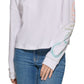 Calvin Klein Women's Crewneck Long Sleeve T-Shirt White Size Petite Medium