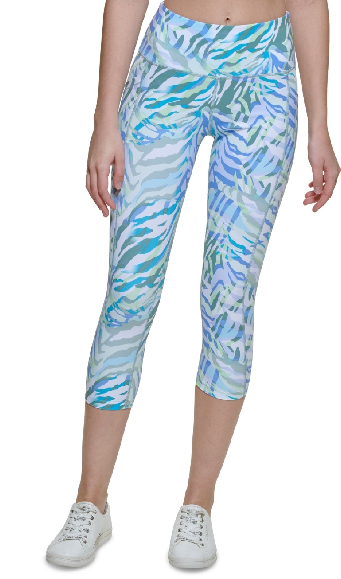 Calvin Klein Women's Cropped High Waist Leggings Green Size X-Small