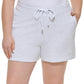 Calvin Klein Women's Monogram Logo Shorts White Size 1X
