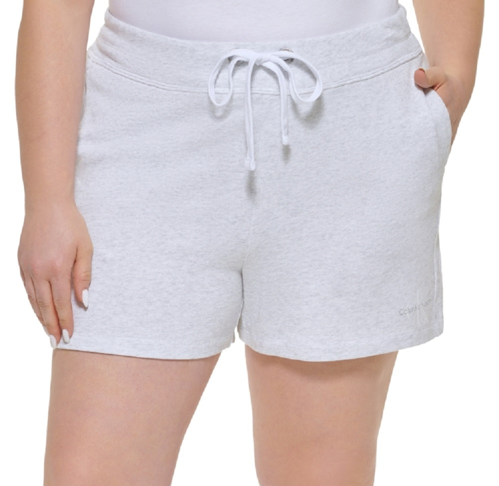 Calvin Klein Women's Monogram Logo Shorts White Size 1X