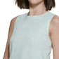 Calvin Klein Women's Ruched Side Tie Tank Top Green Size Large