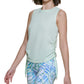 Calvin Klein Women's Ruched Side Tie Tank Top Green Size Large