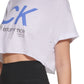 Calvin Klein Women's Cropped Logo T Shirt White Size Small