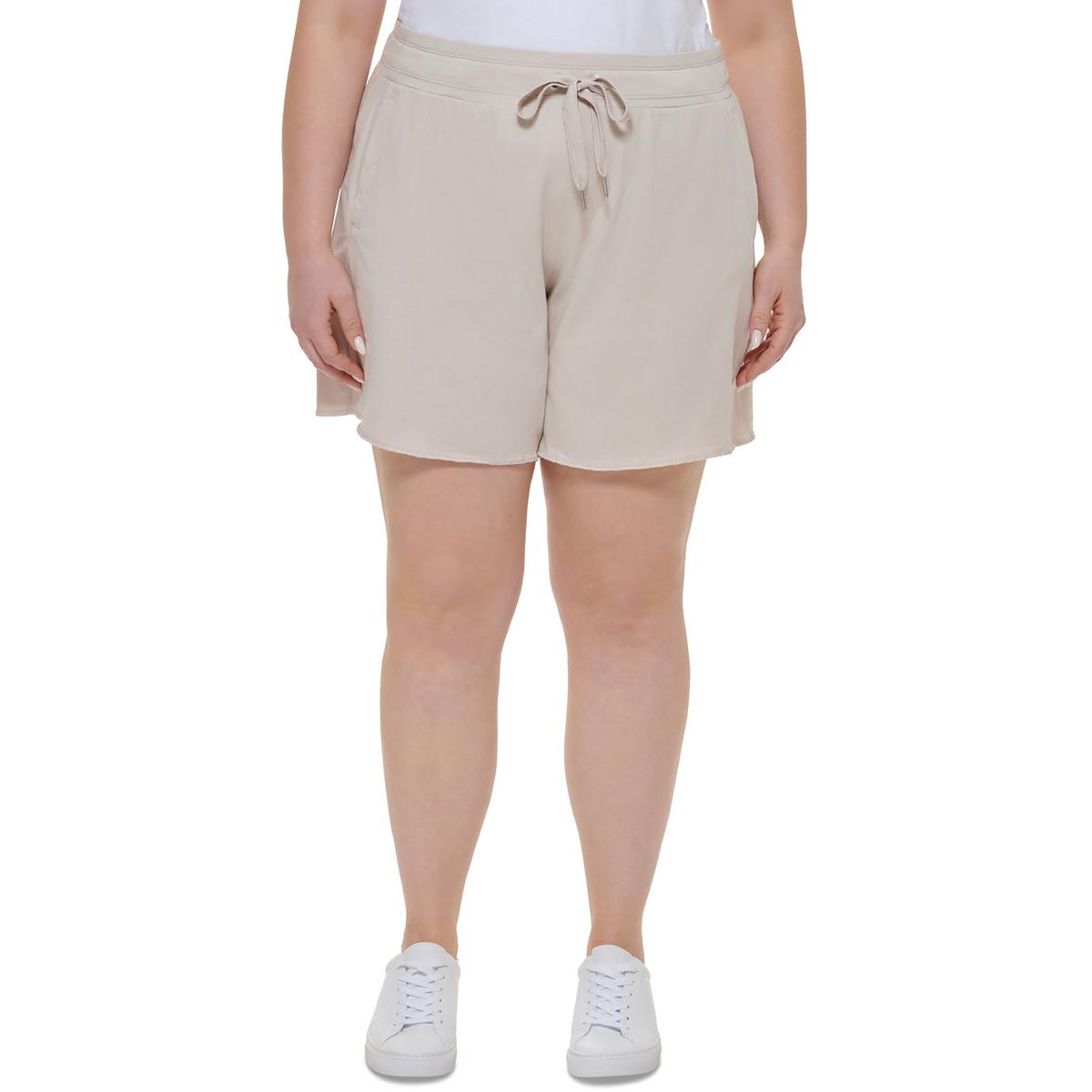 Calvin Klein Women's High Waist Cotton Shorts Brown Size 1X