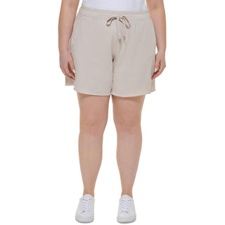 Calvin Klein Women's High Waist Cotton Shorts Brown Size 1X