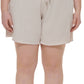 Calvin Klein Women's High Waist Cotton Shorts Brown Size 1X
