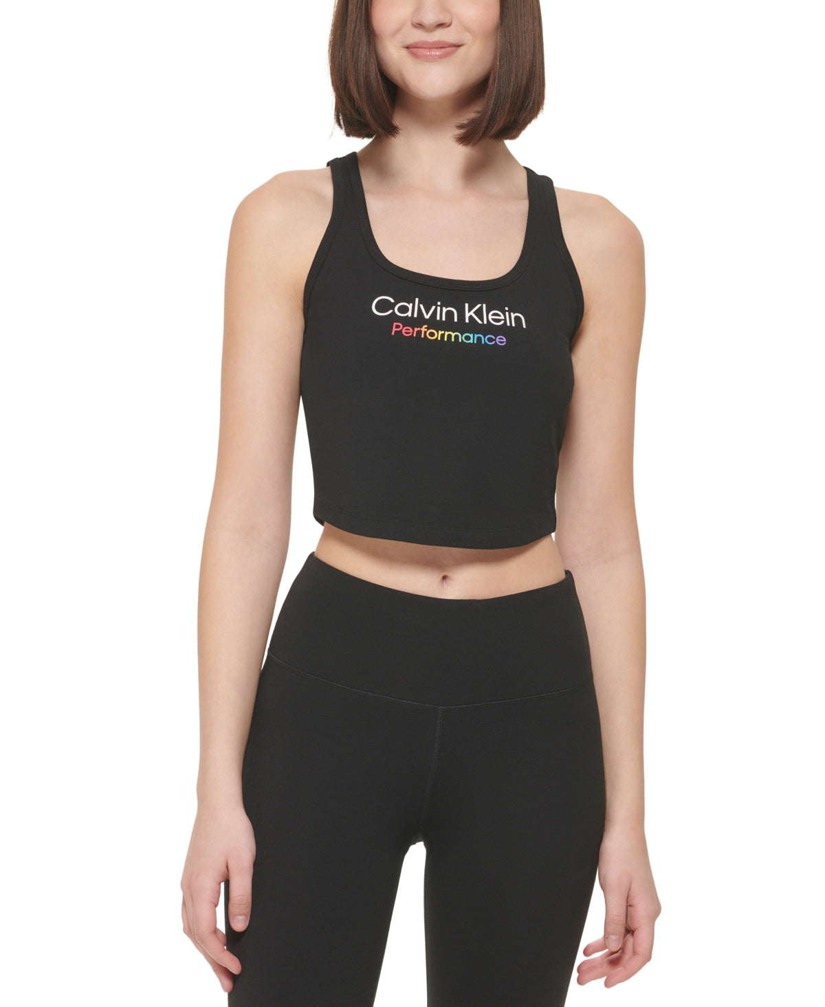 Calvin Klein Women's Pride Logo Crop Top Black Size X-Large