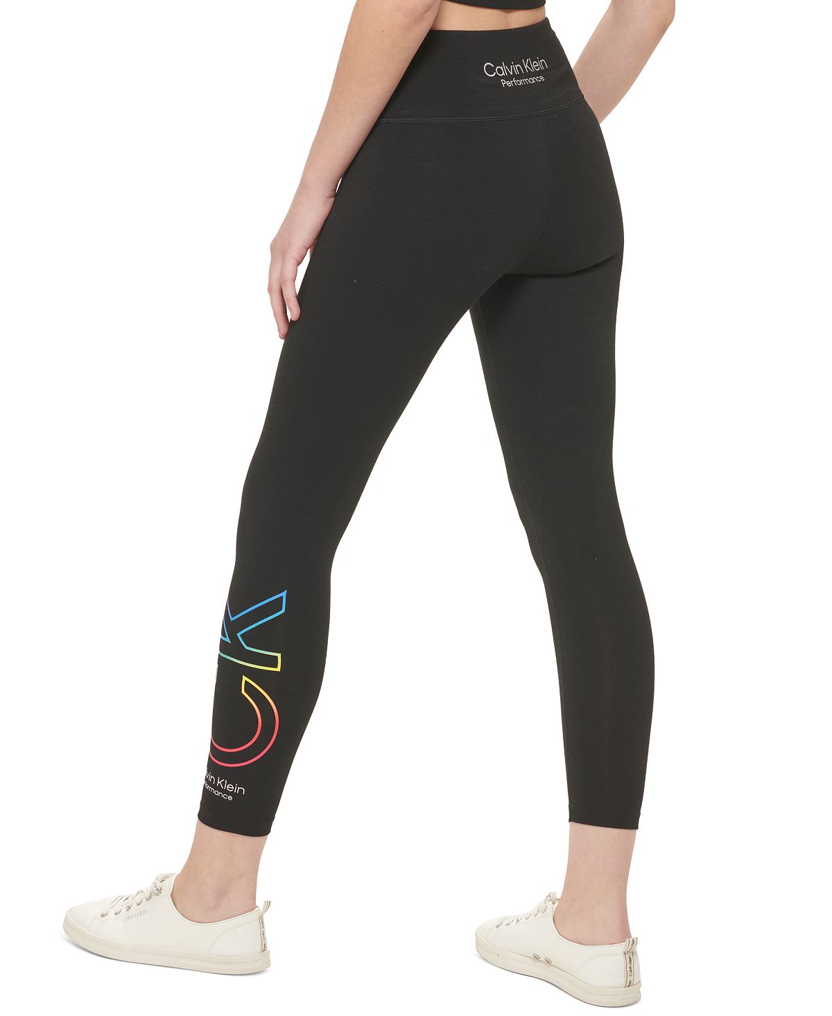 Calvin Klein Women's Pride Ombre Logo 7/8 Leggings Black Size Small