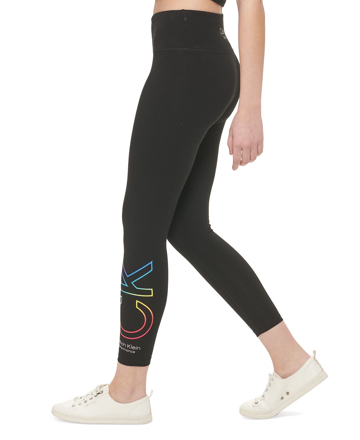 Calvin Klein Women's Pride Ombre Logo 7/8 Leggings Black Size Small