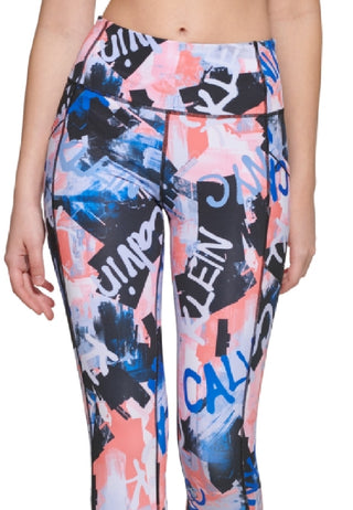 Calvin Klein Women's Printed High Rise 7/8 Leggings Blue Size X-Large