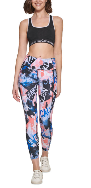 Calvin Klein Women's Printed High Rise 7/8 Leggings Blue Size Medium