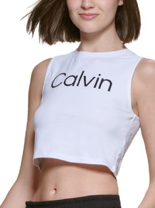Calvin Klein Women's Cropped Tank Top White Size X-Large
