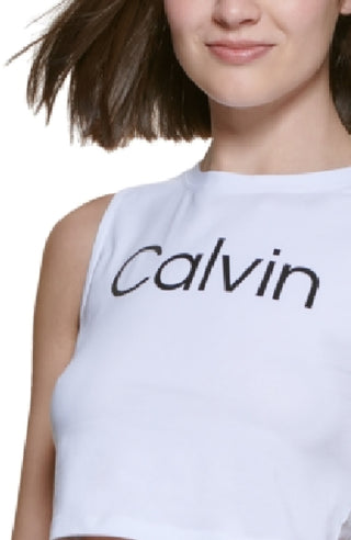 Calvin Klein Women's Cropped Tank Top White Size X-Large