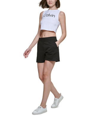 Calvin Klein Women's Cropped Tank Top White Size Medium