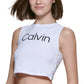 Calvin Klein Women's Cropped Tank Top White Size Medium
