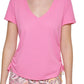 Calvin Klein Women's Ruched Top Pink Size X-Large