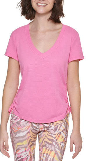 Calvin Klein Women's Ruched Top Pink Size X-Large