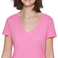 Calvin Klein Women's Ruched Top Pink Size X-Large