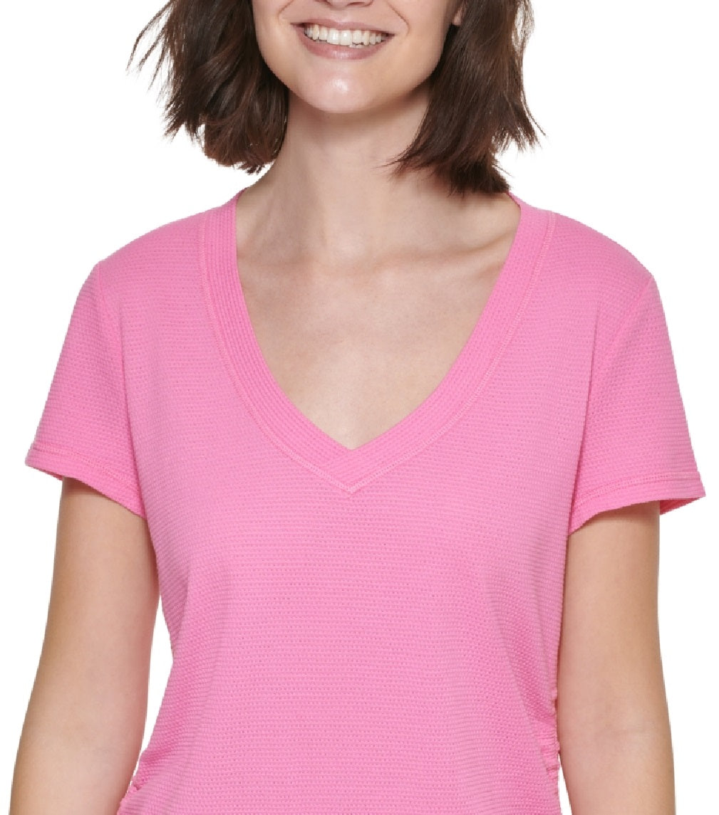 Calvin Klein Women's Ruched Top Pink Size X-Large