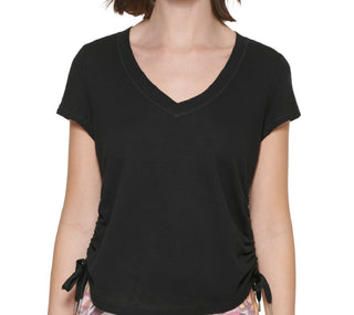 Calvin Klein Women's Ruched Top Black Size Large