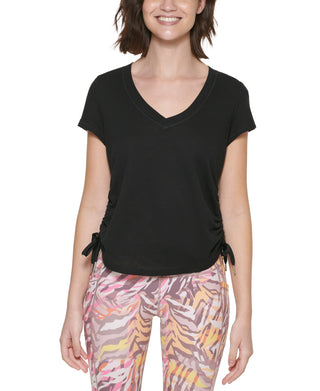 Calvin Klein Women's Ruched Top Black Size Large